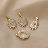 Copper Plated Shell Angel Charms Pendant 2PCS DIY Jewelry Making