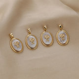 Copper Plated Shell Angel Charms Pendant 2PCS DIY Jewelry Making