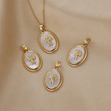 Copper Plated Shell Angel Charms Pendant 2PCS DIY Jewelry Making