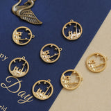 Copper Plated City Night Sky Pendant DIY Jewelry Necklace
