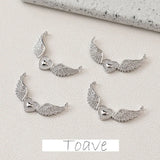 Copper Plated Feather Wings Love Heart Pendant Necklace