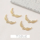 Copper Plated Feather Wings Love Heart Pendant Necklace