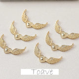 Copper Plated Feather Wings Love Heart Pendant Necklace