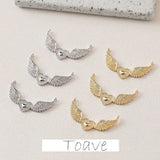 Copper Plated Feather Wings Love Heart Pendant Necklace