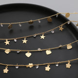 Copper Plated Frosted Star Zircon Chain DIY Jewelry