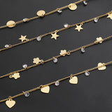 Copper Plated Frosted Star Zircon Chain DIY Jewelry