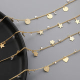 Copper Plated Frosted Star Zircon Chain DIY Jewelry