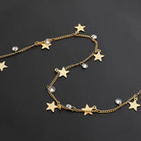 Copper Plated Frosted Star Zircon Chain DIY Jewelry