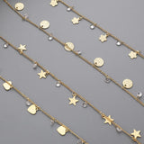 Copper Plated Frosted Star Zircon Chain DIY Jewelry