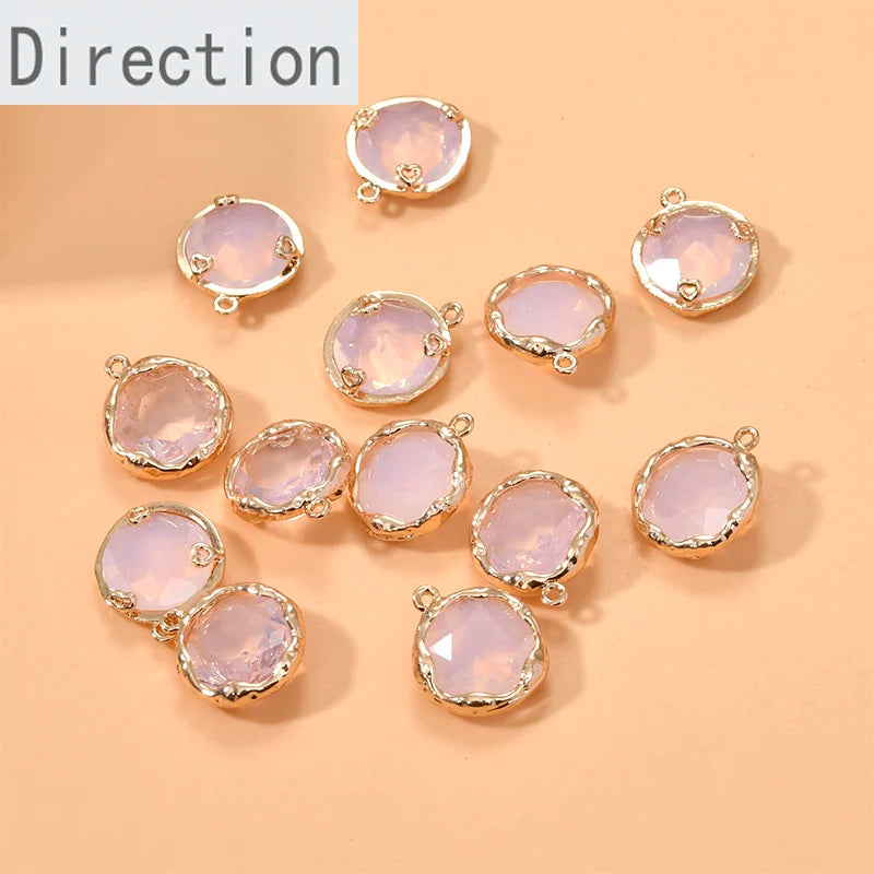 Copper Plated Crystal Heart Pendant DIY Jewelry Accessories