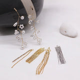 Copper Plated Fine Chain Glass Bead Tassel DIY Earring Material