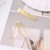 Copper Plated Fine Chain Glass Bead Tassel DIY Earring Material