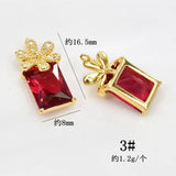 Copper Plated Zircon Pendant Flowers Charms 4pcs/lot DIY Jewelry Making