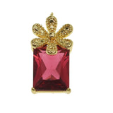 Copper Plated Zircon Pendant Flowers Charms 4pcs/lot DIY Jewelry Making