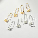 Copper Plating 18 K Personality Lock Pin Earrings DIY 2pcs