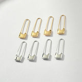 Copper Plating 18 K Personality Lock Pin Earrings DIY 2pcs