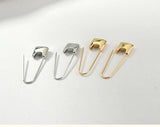 Copper Plating 18 K Personality Lock Pin Earrings DIY 2pcs