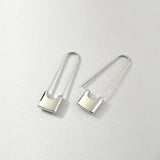 Copper Plating 18 K Personality Lock Pin Earrings DIY 2pcs