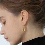 Copper Plating 18 K Personality Lock Pin Earrings DIY 2pcs
