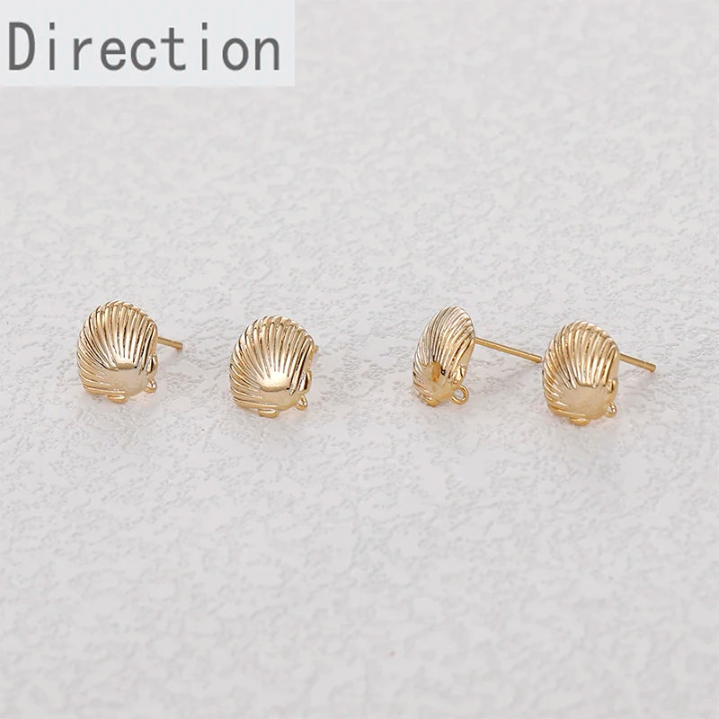 Shell Scallop Silver Earrings DIY Accessories