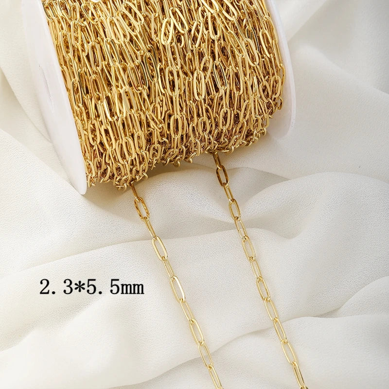 1 Meter Copper Plating Rectangular Chain Necklace&Bracelet DIY Jewelry Findings