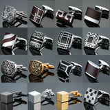 Square Stripes Silver Cube Cufflinks French Shirt Suit Button
