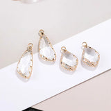 Copper Plated Irregular Crystal Charms 6pcs/lot