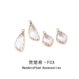 Copper Plated Irregular Crystal Charms 6pcs/lot