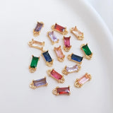 Colorful Zircon Charms Earring Pendants for DIY Jewelry Making