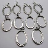 Copper Silver Plated Pendant Settings 22x30 MM Jewelry (10 pcs/lot)