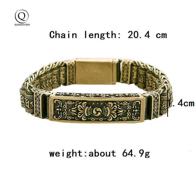 Copper Tibet Multiplier Vajra Six Words Bracelet Men Luckly Jewelry