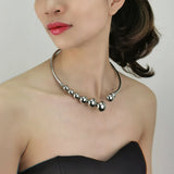 Copper Torques Choker Necklace Beads Statement Bib Collar Necklace