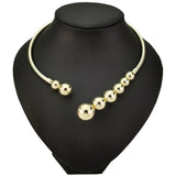 Copper Torques Choker Necklace Beads Statement Bib Collar Necklace