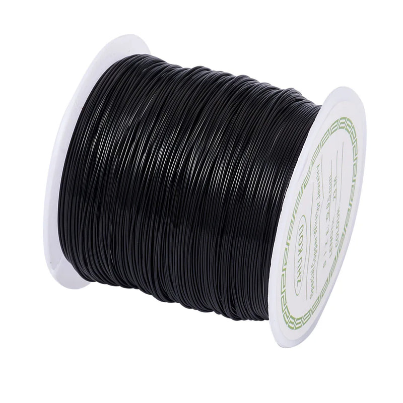 Copper Beading Wire, Black Plated, 24 Gauge, 0.5mm, 75.45 Feet