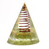 Cone Shape Citrines Crystal Resin Pyramid Pendant