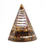 Cone Shape Citrines Crystal Resin Pyramid Pendant