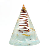 Cone Shape Citrines Crystal Resin Pyramid Pendant