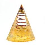 Cone Shape Citrines Crystal Resin Pyramid Pendant
