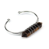 Copper Wire Wrap Hexagonal Prism Crystal Bracelet