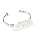 Copper Wire Wrap Crystal Bracelet Open Cuff Bangle