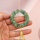Copper Wire Wrap Rock Crystal Gravel Sun Catcher Lamp Stand