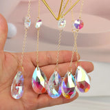 Copper Wire Wrap Rock Crystal Gravel Sun Catcher Lamp Stand
