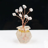 Copper Wire Wrap Tree of Life Pendant with Rainbow Stone and Resin