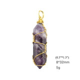 Copper Wire Wrapped Hexagonal Pendant Charm Brass Wire Wrapped