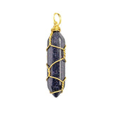 Copper Wire Wrapped Hexagonal Pendant Charm Brass Wire Wrapped