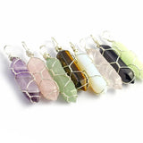 Copper Wire Wrapped Hexagonal Pendant Charm Brass Wire Wrapped