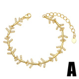 Copper Zircon Angel Wings Bracelets for Women Plated Heart Butterfly