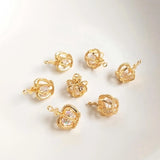 Copper Zircon Crystal Crown Charms Pendants DIY Jewelry Findings