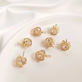 Copper Zircon Crystal Crown Charms Pendants DIY Jewelry Findings