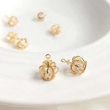 Copper Zircon Crystal Crown Charms Pendants DIY Jewelry Findings